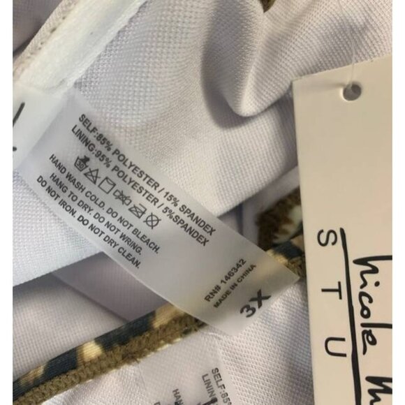 Nicole Miller Tier Tankini Swimsuit Women Plus Size 1X Cheetah Brown NWT New B88 - Picture 9 of 12